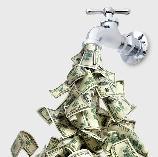 Cash flow from faucet